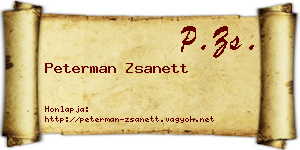 Peterman Zsanett névjegykártya